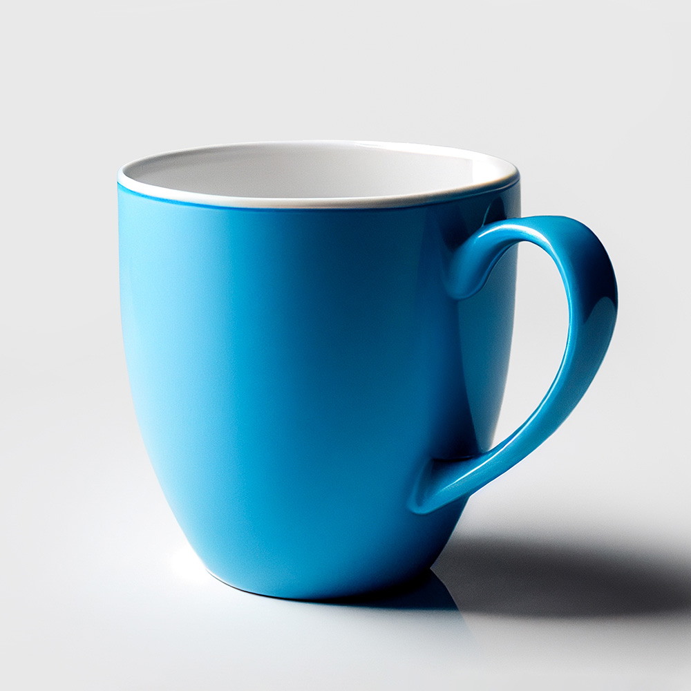青色のマグカップ